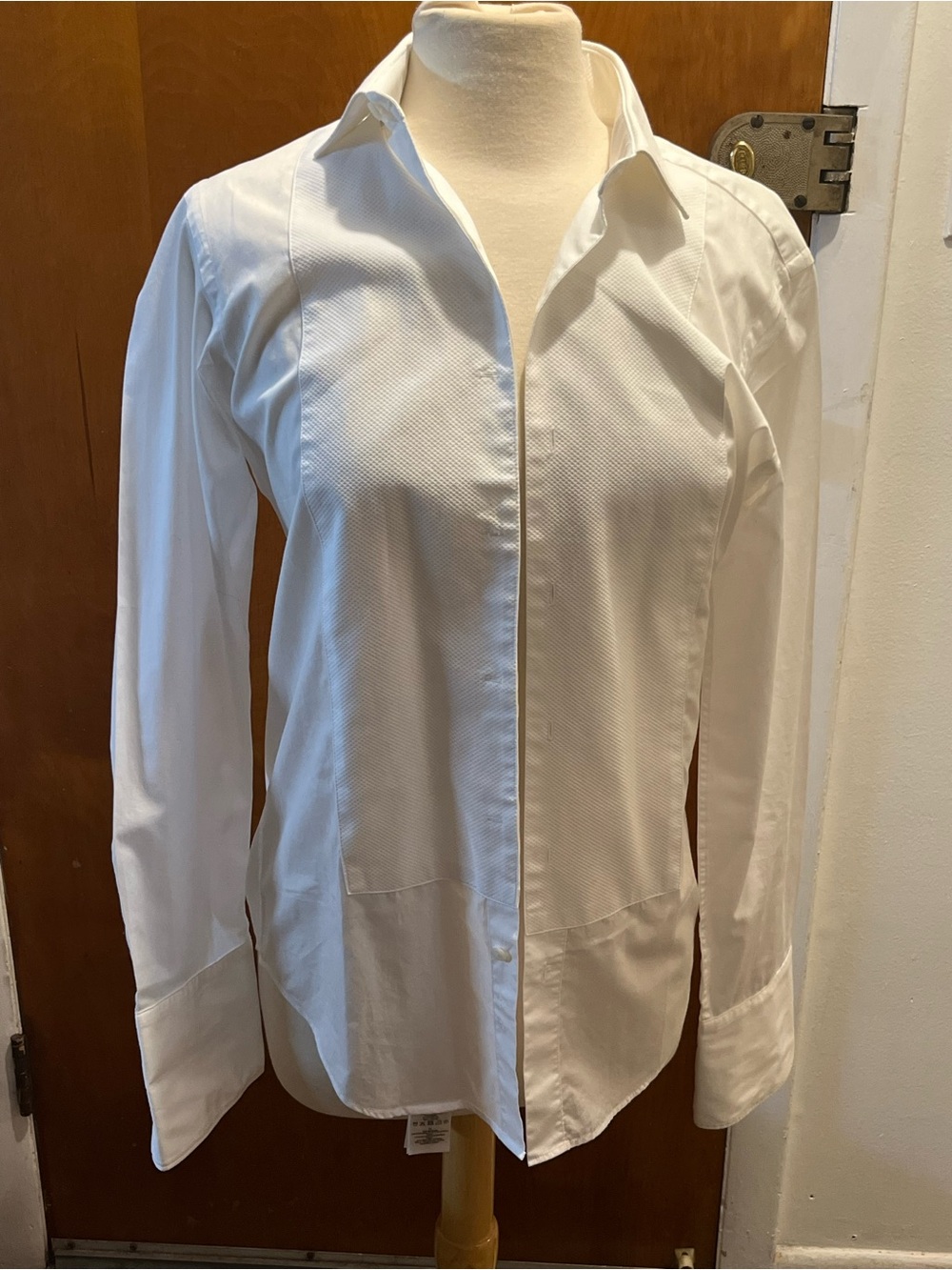 T M Lewin Men’s Tuxedo Button Down Long Sleeve Shirt Fitted 16 X 33